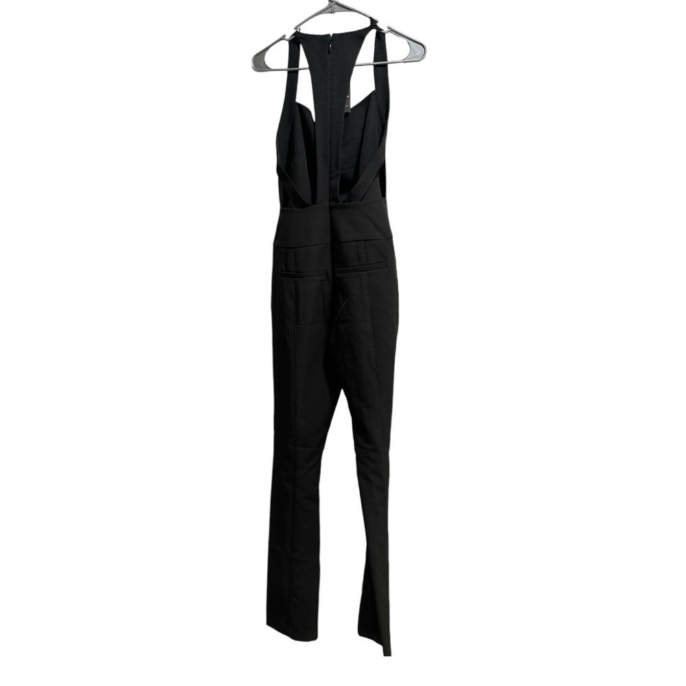 Bebe Open Back Skinny Jumpsuit, Black, size 4 NWT‎